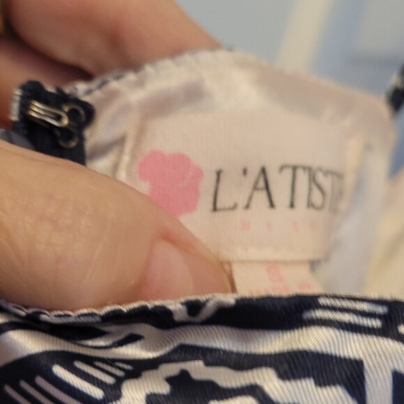 L'Atiste Silky Patterned Sleeveless Jumpsuit Wide Leg - Picture 5 of 6